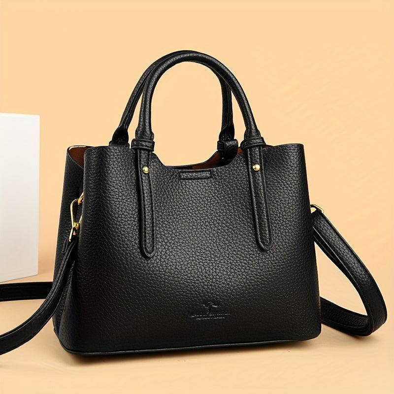 Elegant Women's PU Leather Handbag with Detachable Strap – Messenger Bag for Everyday Travel & Gifts