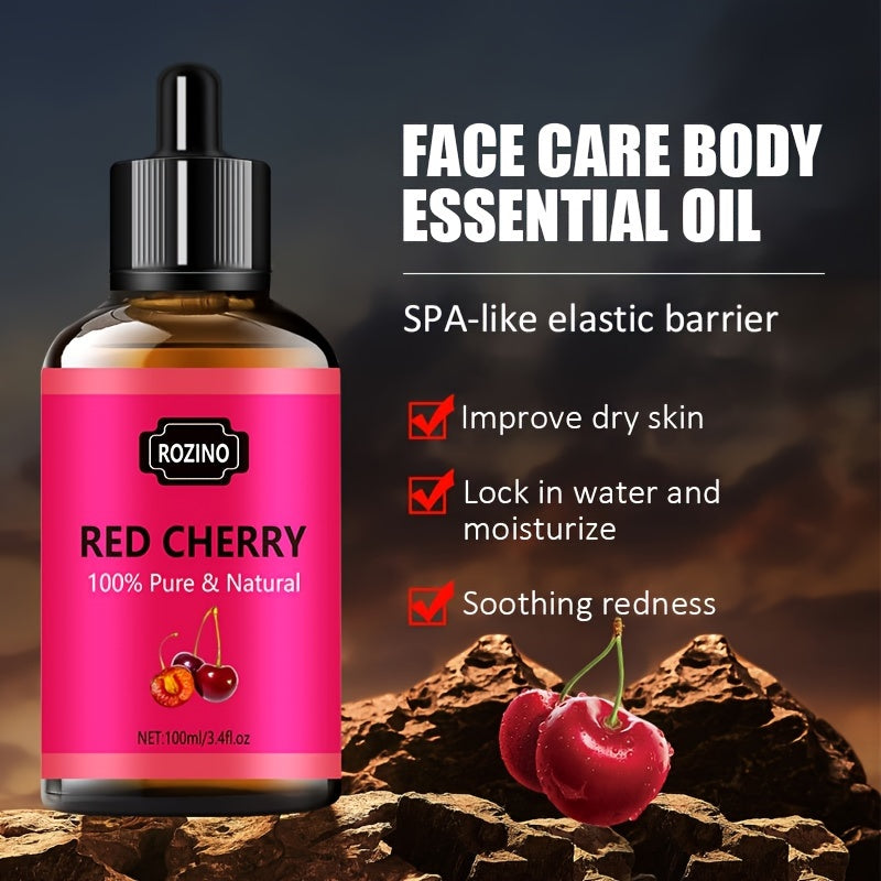 100% Pure Cherry Essential Oil – Sweet Hydrating Plant Oil for Skin, Hair, Nails, Massage & Aromatherapy
