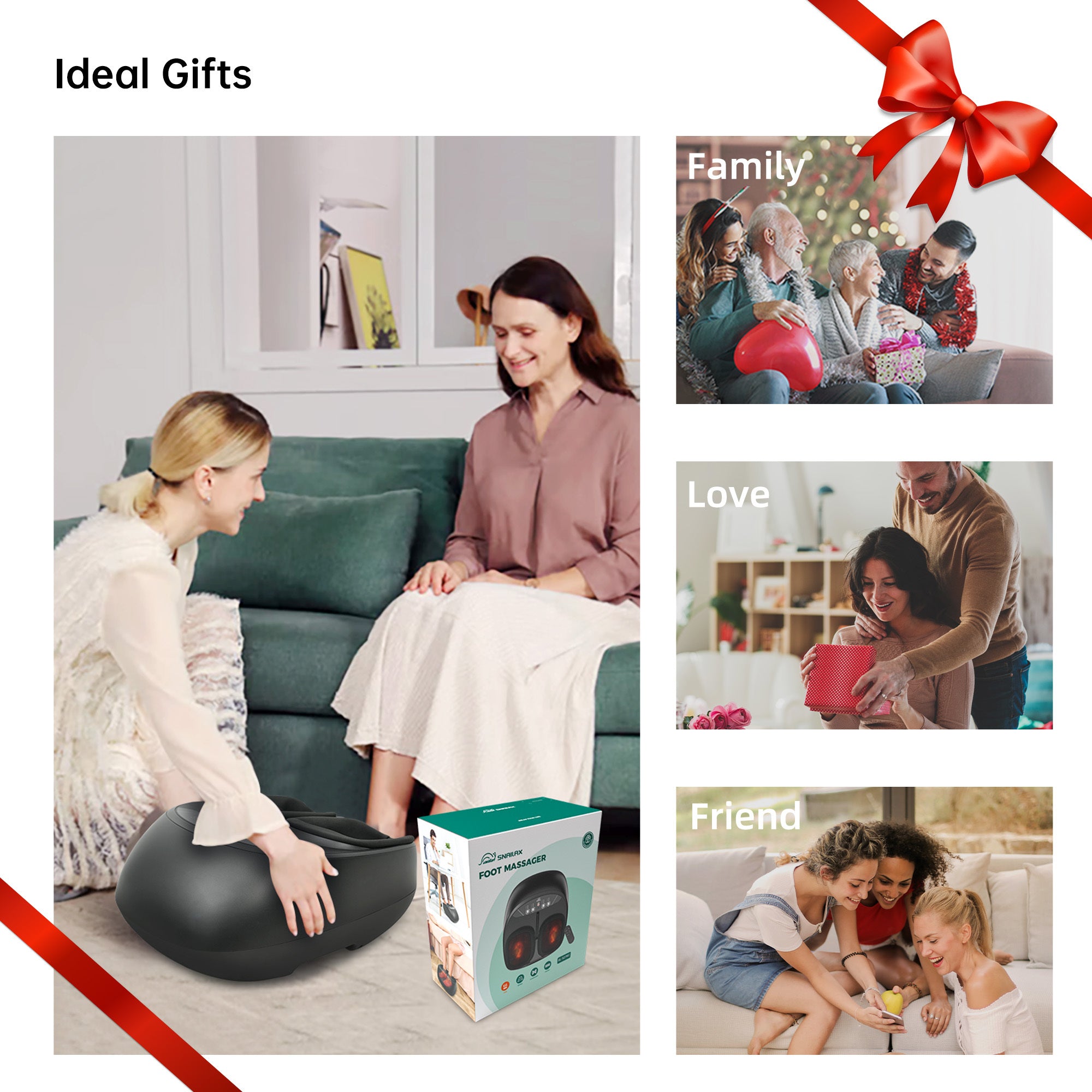 Snailax Shiatsu Foot Massager with Heat – Deep Kneading, Compression & Vibration, Open-Toe Fits Up to Men’s Size 13