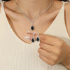 3-Piece Rhinestone Bridal Jewelry Set — Sparkling Necklace & Earrings for Evening Gown