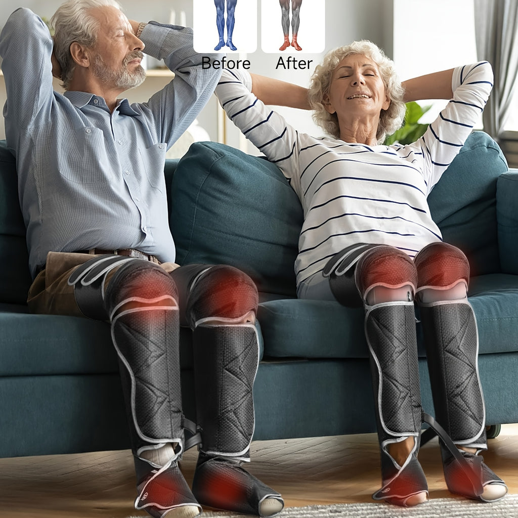 ALLJOY Full Leg Heat Massager — Foot, Calf & Thigh Compression, 6 Modes, 3 Intensities, 2 Heat Levels — Gift for Mom & Dad