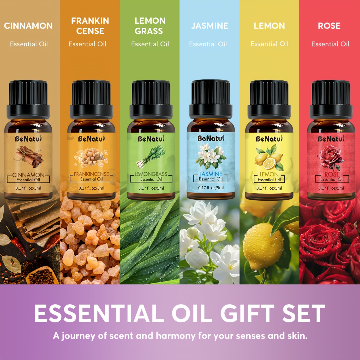 6pc & 18pc Aromatherapy Essential Oil Set - Variety Fragrance Oils for Diffusers, Humidifiers, Candles & Soap Making (Portable Mini Bottles)