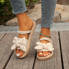 Women's Bowknot Slide Sandals – Lightweight Casual Open-Toe Flat Slip-On Summer Shoes