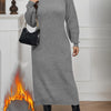 Plus Size Turtleneck Sweaterdress – Long Sleeve Loose Fit Knit Dress for Office to Party, Machine Washable (Fall/Winter)