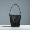 Women's Large Capacity Drawstring Tote – Structured PU Bucket Handbag with Gold-Tone Hardware for Work, Travel & Everyday