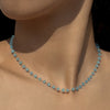 Black Rhinestone Beaded Clavicle Chain Necklace, Dainty Minimalist Choker for Daily Wear