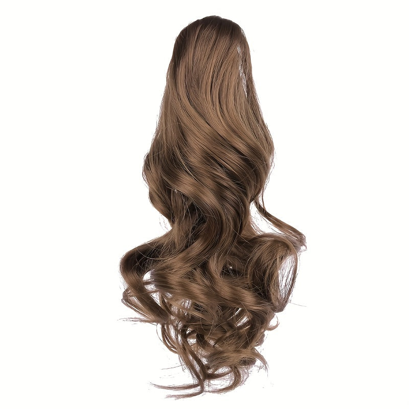 Clip-In Curly Ponytail Hair Extension – 11.8 in (30 cm) Loose Wave Claw Clip, Synthetic High-Temp Fiber for Women