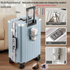 20/24-Inch (51/61 cm) Aluminum Frame Hardside Spinner Luggage Zipperless Checked Captain Suitcase with Cup Holder USB Port