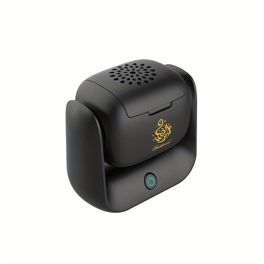 Rechargeable Portable Arabic Incense Holder & Aroma Diffuser — Rotatable ABS Calligraphy Logo, USB 1500mAh for Home, Office & Car