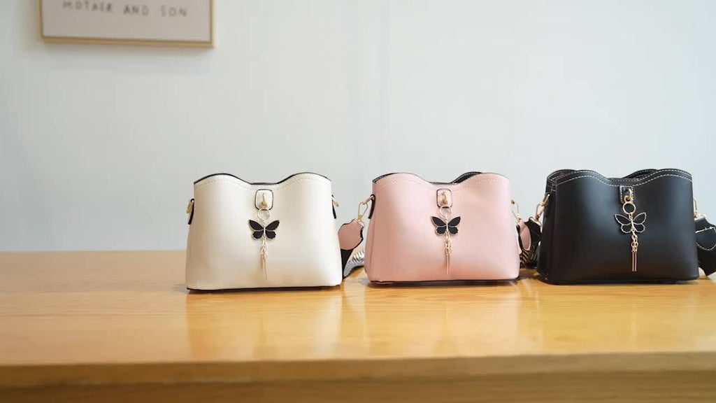 Small Butterfly Crossbody Bag for Women - Lightweight Bucket Shoulder Purse for Teens