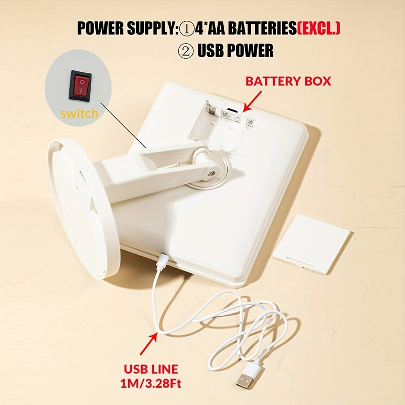 Portable Touchscreen LED Makeup Mirror — USB Powered, 3 Brightness Levels, Adjustable Desktop Vanity — Perfect Mother's Day Gift