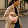Faux Fur Fluffy Shoulder Bag with Gold Chain - Women's Plush Messenger Handbag (Black, Brown, White, Pink, Sea Blue)