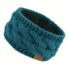 Women's Plush Knit Headband with Faux Fur Pom Pom, Warm Winter Ear Warmer & Christmas Gift