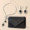 Sparkling Evening Clutch with Detachable Chain – Bridal Wedding & Prom Handbag