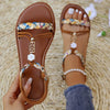 Women's Braided Slip-On Sandals with Elastic Strap, Lightweight Non-Slip Beach & Casual Comfort