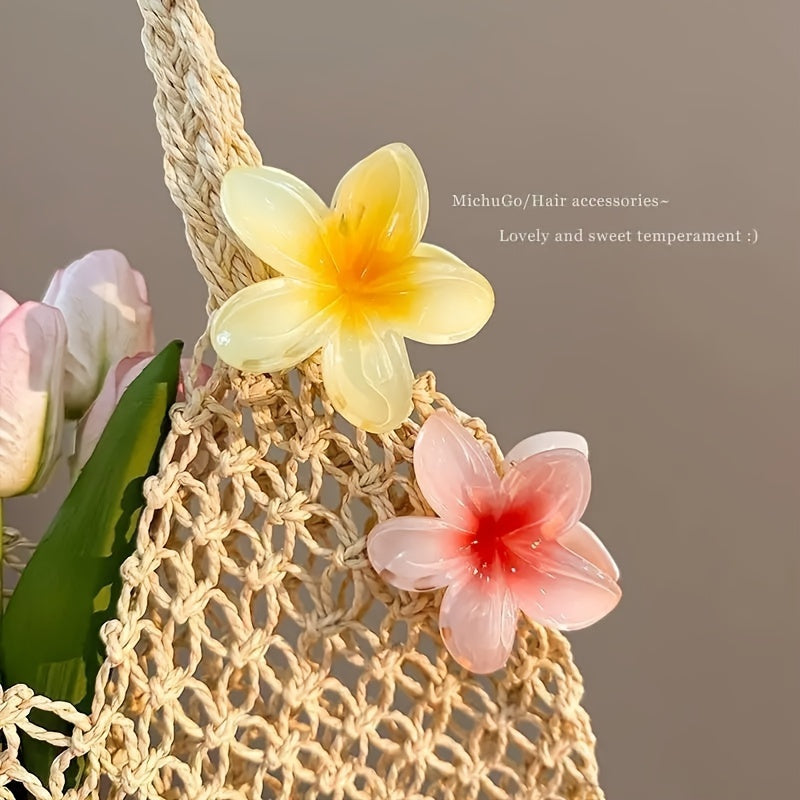 Elegant Flower Hair Clip – Semi-Transparent Anti-Slip Grip for Bridal, Beach & Everyday Wear