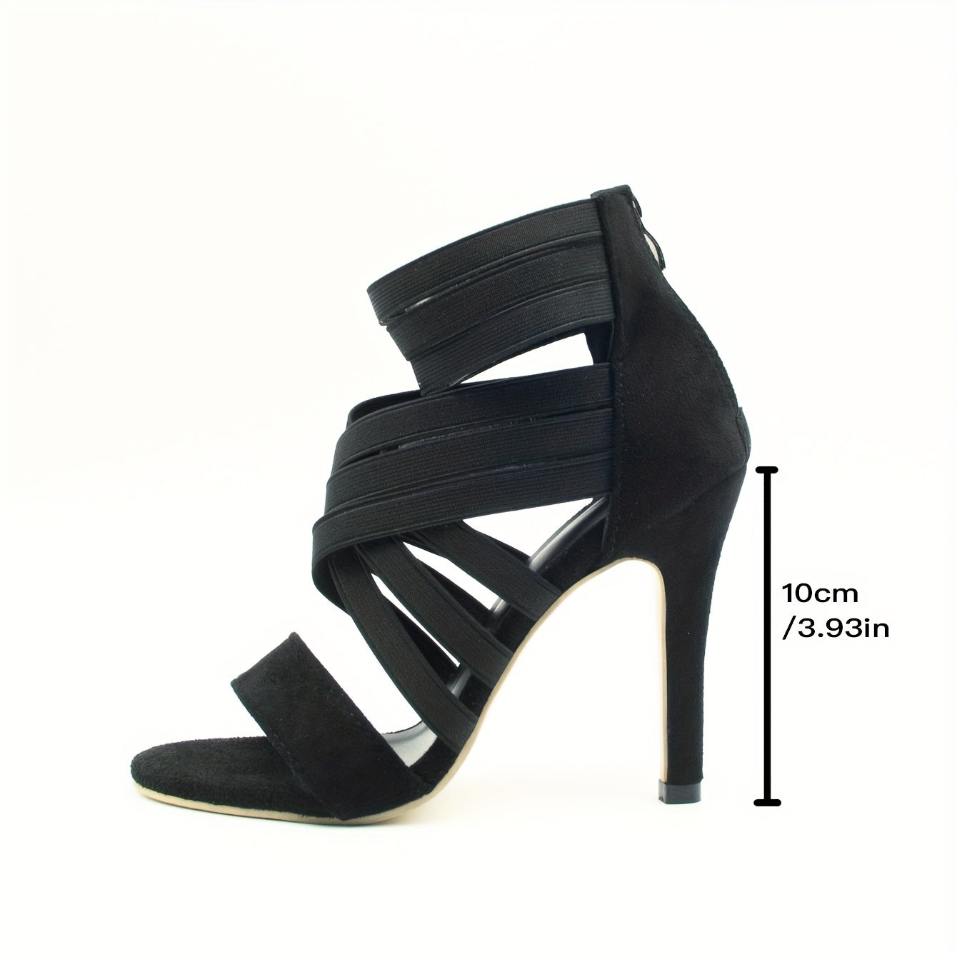 Women's Stiletto Heeled Sandals - Peep Toe Dress Pumps with Back Zipper