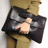 Vintage-Inspired Envelope Clutch with Wristlet — Large Capacity PU Handbag for Women, Zippered Party & Wedding Bag