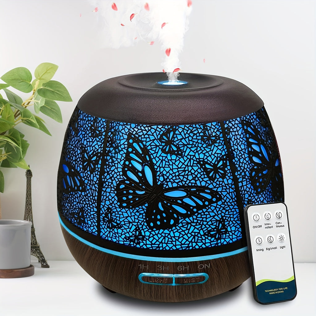 400ml Ultrasonic Essential Oil Diffuser with Remote — 7-Color LED Cold Mist Humidifier, USB-Powered Aromatherapy for Bedroom & Holiday Gifts