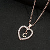Alphabet Heart Pendant Rhinestone Necklace