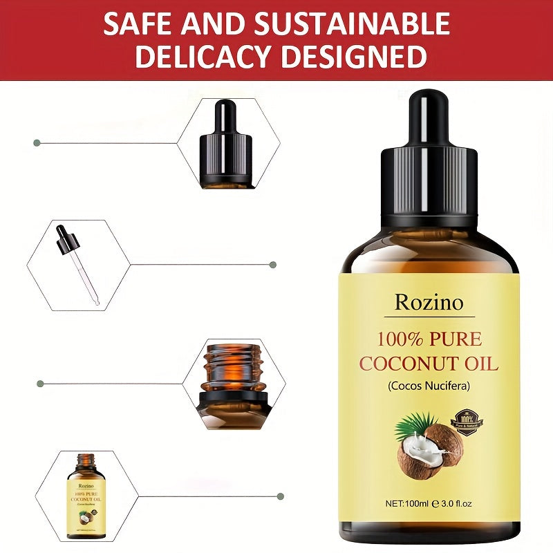 Coconut Oil Moisturizing Skin & Hair Oil for Massage, Gua Sha, Face, Body, Nails & Eyelashes