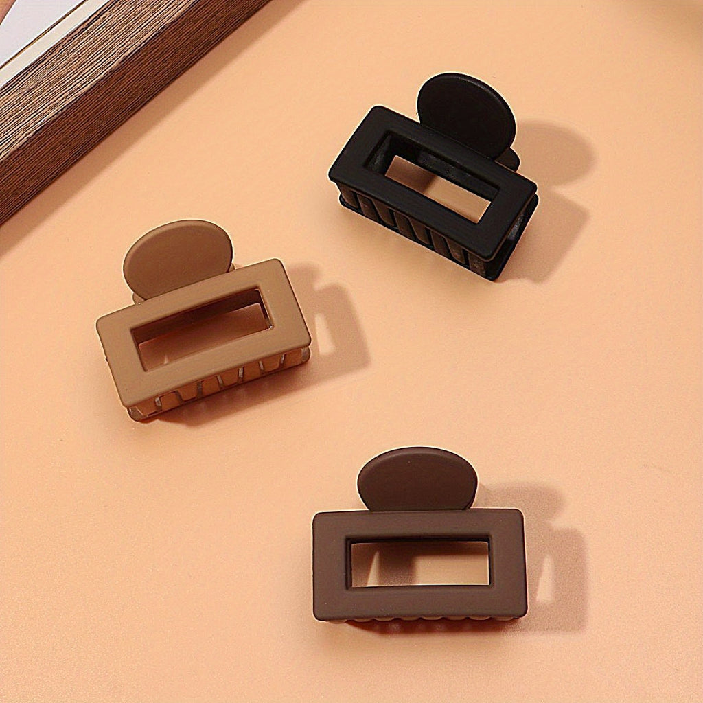 3-Pack Matte Shark Hair Claw Clips Solid Color Elegant Hair Clips for Women