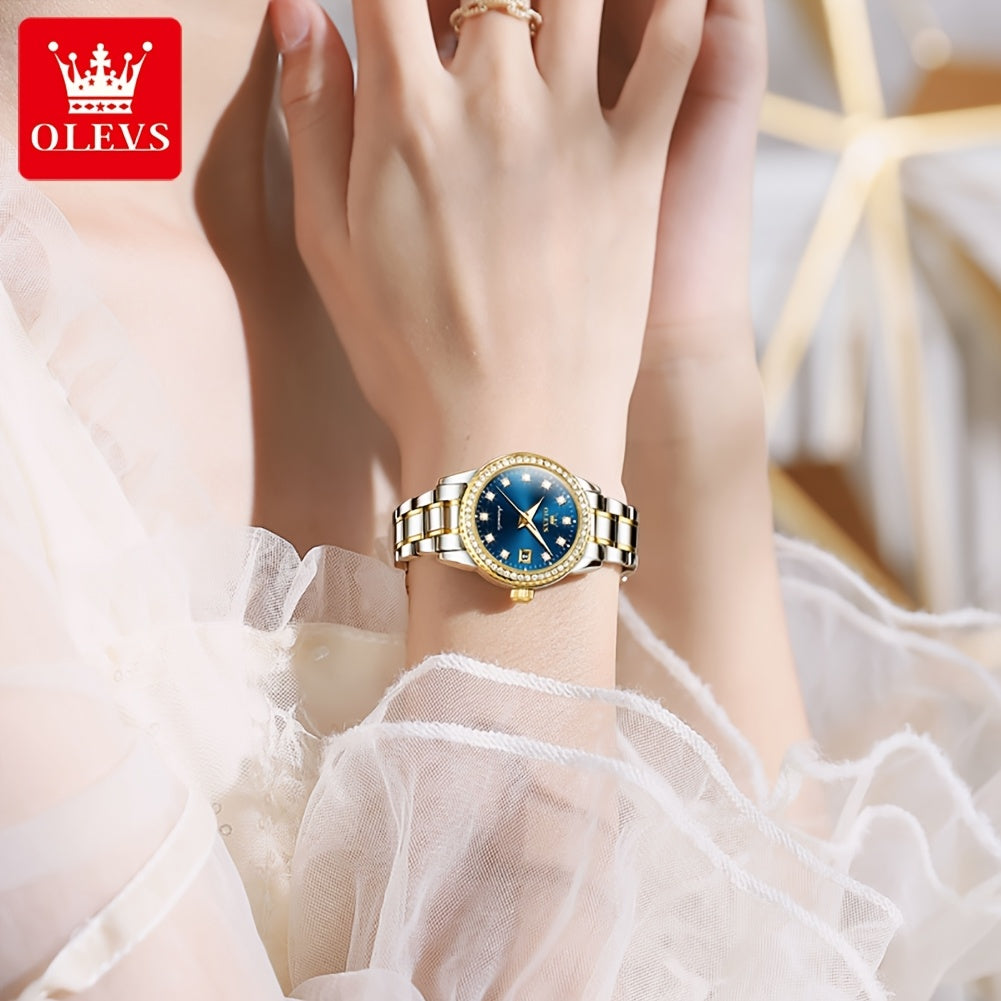 OLEVS Women's Automatic Mechanical Watch – Stainless Steel Luminous Analog Wristwatch, Elegant Fashion