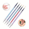5-Piece Double-Ended Nail Art Brush Set — Liner, Detail & Dotting Tools for Salon-Quality Manicures at Home