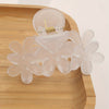 Bohemian Flower Hair Claw Clip - Solid Color Plastic Ponytail Hair Clip for Women