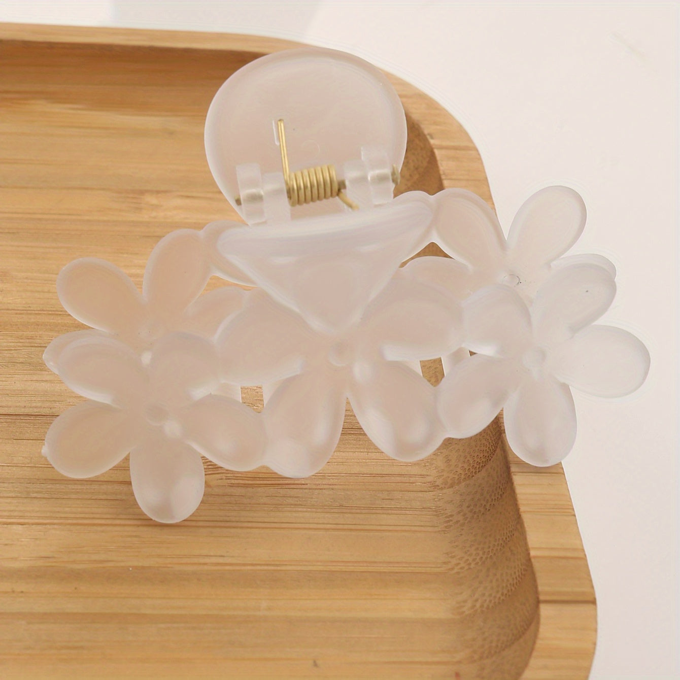 Bohemian Flower Hair Claw Clip - Solid Color Plastic Ponytail Hair Clip for Women