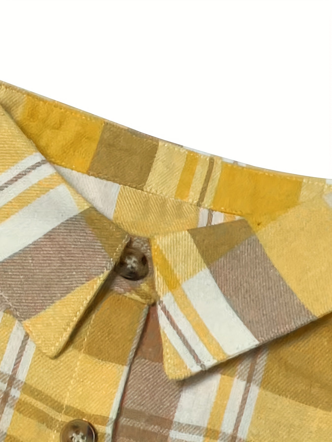 Women's Pink & White Plaid Button-Up Shirt with Chest Pockets, Classic Collar, Machine Washable