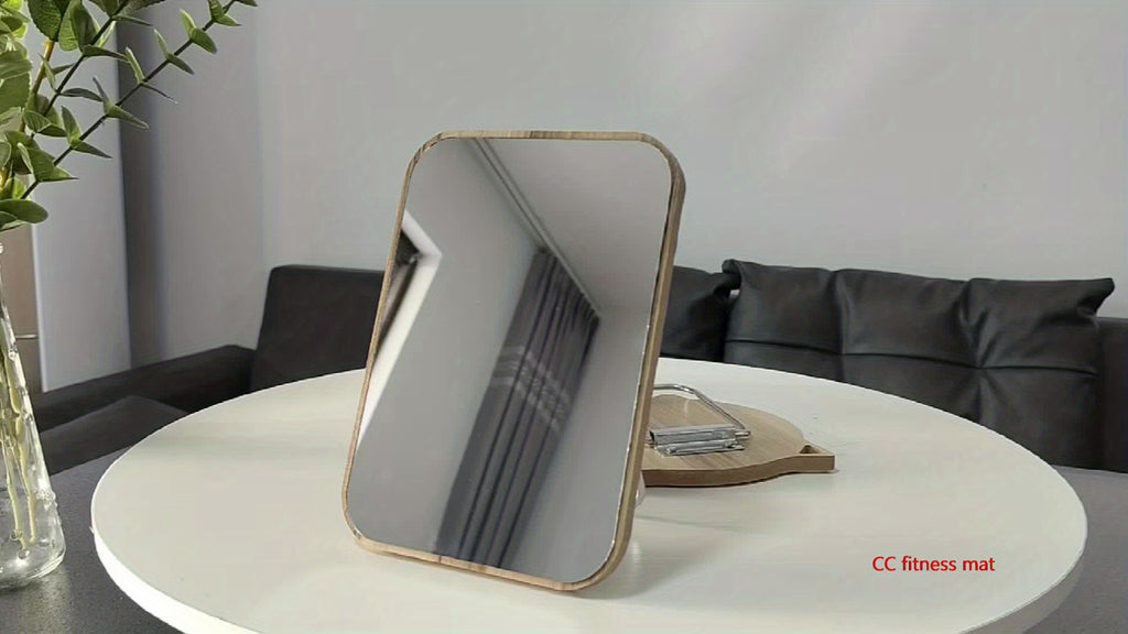 Elegant Rotatable HD Makeup Mirror - Adjustable Iron Frame Polished Glass Vanity Mirror No Battery, Cartoon Theme