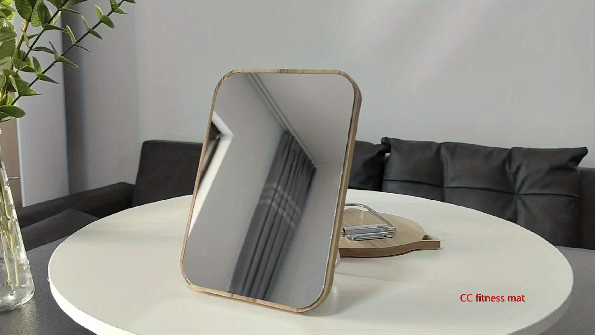 Elegant Rotatable HD Makeup Mirror - Adjustable Iron Frame Polished Glass Vanity Mirror No Battery, Cartoon Theme