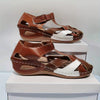 Color-Blocked Wedge Sandals for Women, Wide-Fit Strappy Platform, Lightweight Travel Shoes