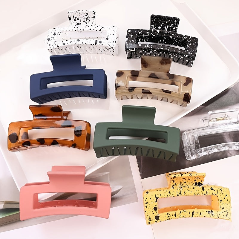 Multicolor Large Acrylic Rectangle Hair Clip Thick Resin Claw for Long Thick Hair Nonslip Jaw Clip