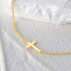 Women's 18K Gold-Plated Stainless Steel Cross Chain Bracelet – Simple Everyday Jewelry
