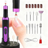 Silent Rechargeable Electric Nail Drill Kit with Wireless Charging, Manicure & Pedicure Set for Gel Nails and Acrylic, Includes 12 Drill Bits, 6 Sanding Bands, USB Cable