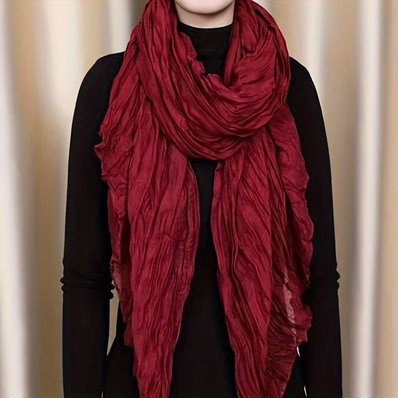 Solid Color Bali Yarn Scarf Thin Breathable Soft Shawl Versatile Travel Sunscreen Head Wrap