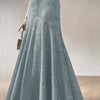 Plus Size Mermaid Lace Skirt — Peach Zippered Evening Wear, Non-Stretch Woven Polyester