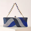 Sparkling Rhinestone Petite Evening Clutch with Detachable Wrist Strap & Long Chain