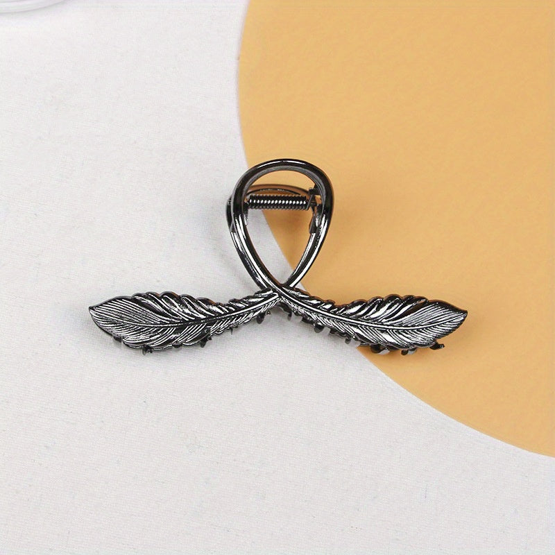 Minimalist Metal Shark Hair Clip for Women – 1-Pack Back-of-Head Hair Claw