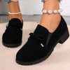 Women's Bowknot Flat Loafers Retro Round Toe Slip-On Commuter Flats