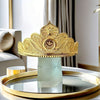 Vintage Gold Coin Headpiece - Intricate Floral & Geometric Zinc Alloy Wedding Hairpiece for Bridal, Parties & Formal Events