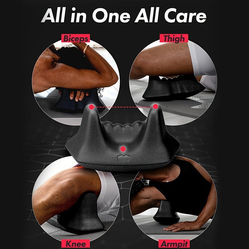 Deep Tissue Psoas Muscle Massager - Ergonomic Black PU Foam Roller with Handle for Hip Back & Thigh | Portable Non-Electric Massage Tool