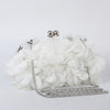 Floral Petal Evening Clutch with Detachable Chain Strap - Polyester Wedding & Party Handbag (Apricot, Rose Red, White, Purple, Blue, Black)