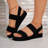 Women's Elastic Band Flat Slippers – Thick EVA Sole Summer Outdoor Strappy Flats