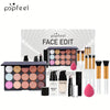 All-in-One Makeup Kit — 15-Shade Concealer Palette, Hypoallergenic Primer, Travel Brushes & Blending Sponge | Skincare-Makeup Hybrid Gift for Women