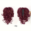 Wavy Short Clip-In Ponytail for Women - Voluminous Clip-In Bun with Adjustable Wires, Heat-Resistant Fiber
