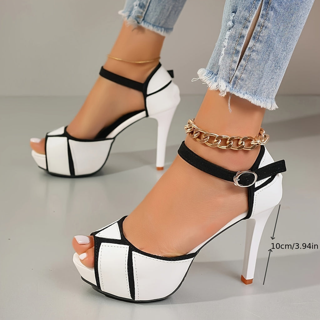 Women's Peep-Toe Platform Stiletto Sandals – Comfortable Summer High Heels