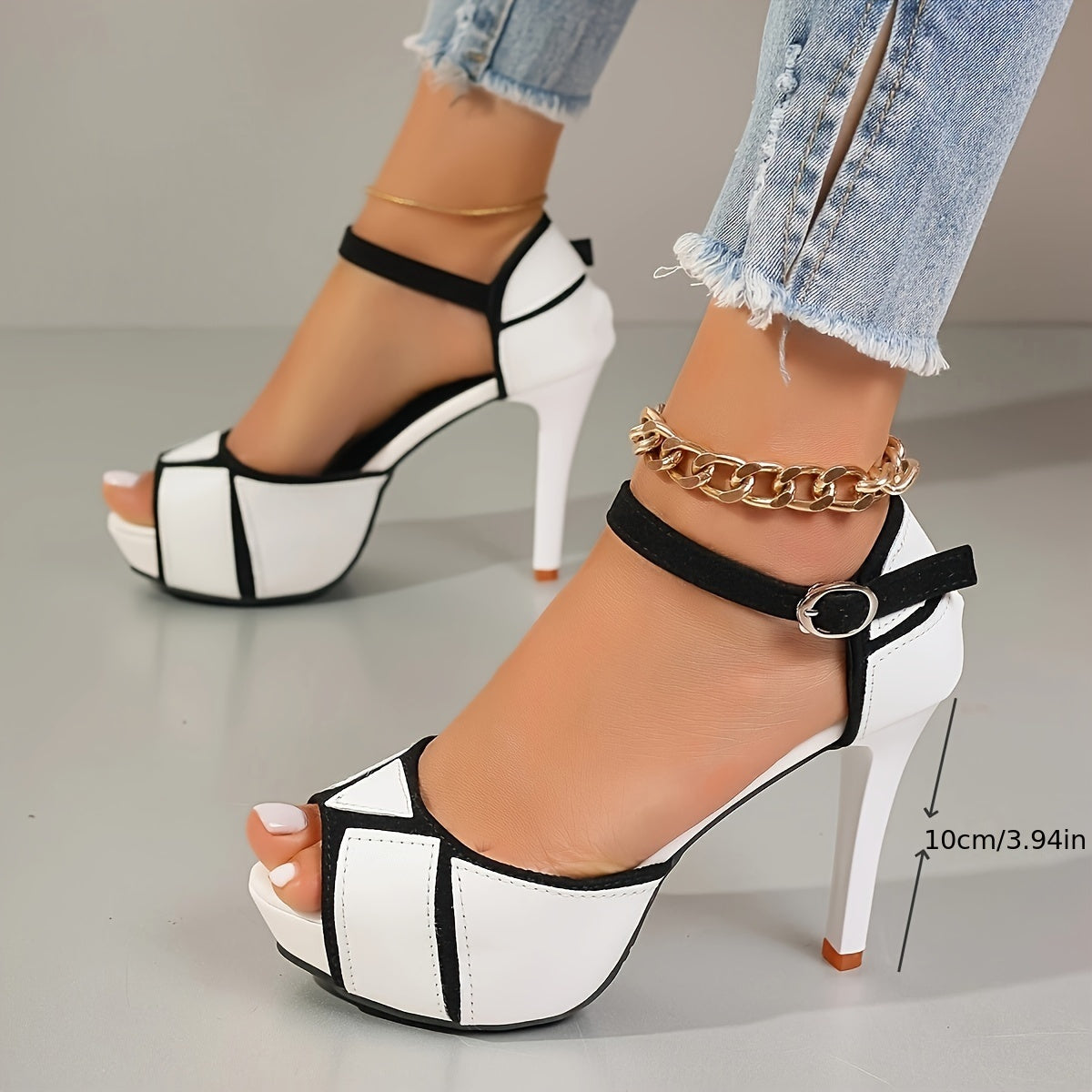 Women's Peep-Toe Platform Stiletto Sandals – Comfortable Summer High Heels